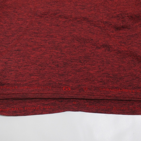 Lululemon Swiftly Tech Long Sleeve Crew Black / True Red Size 6 Silverescent - Picture 6 of 12
